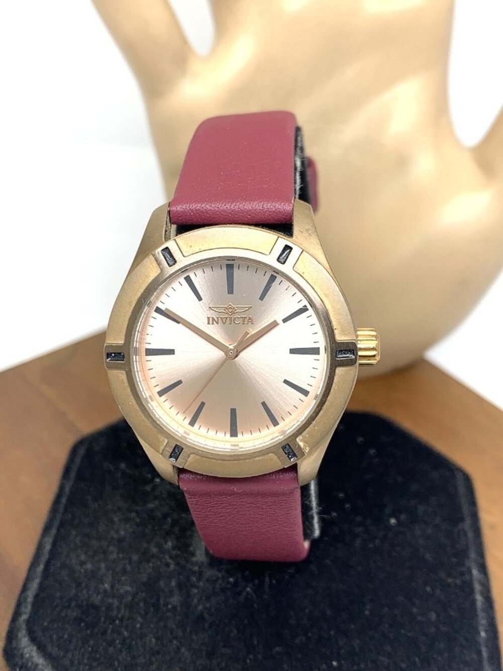 Invicta Women's Watch 18031 Pro Diver Quartz Rose Gold Leather Strap 32mm